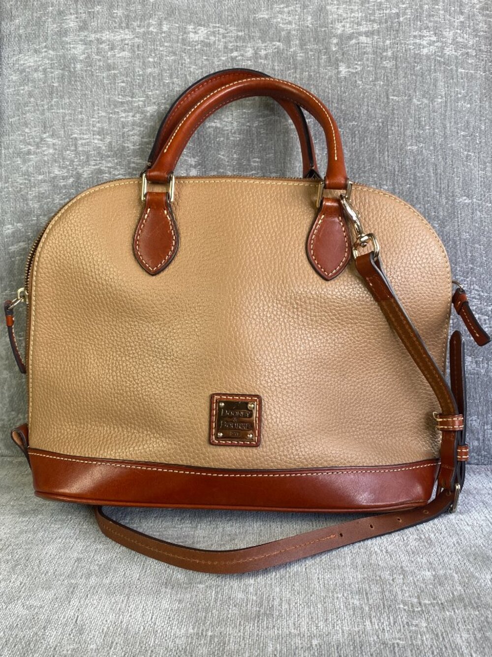 DOONEY & BOURKE DOOMED UP ZIP SATCHEL BLACK LEATHER SATCHEL WOMENS